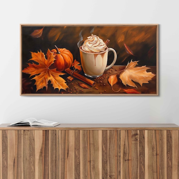 Pumpkin Spice Latte With Pumpkin And Cinnamon Cozy Fall Art Poster