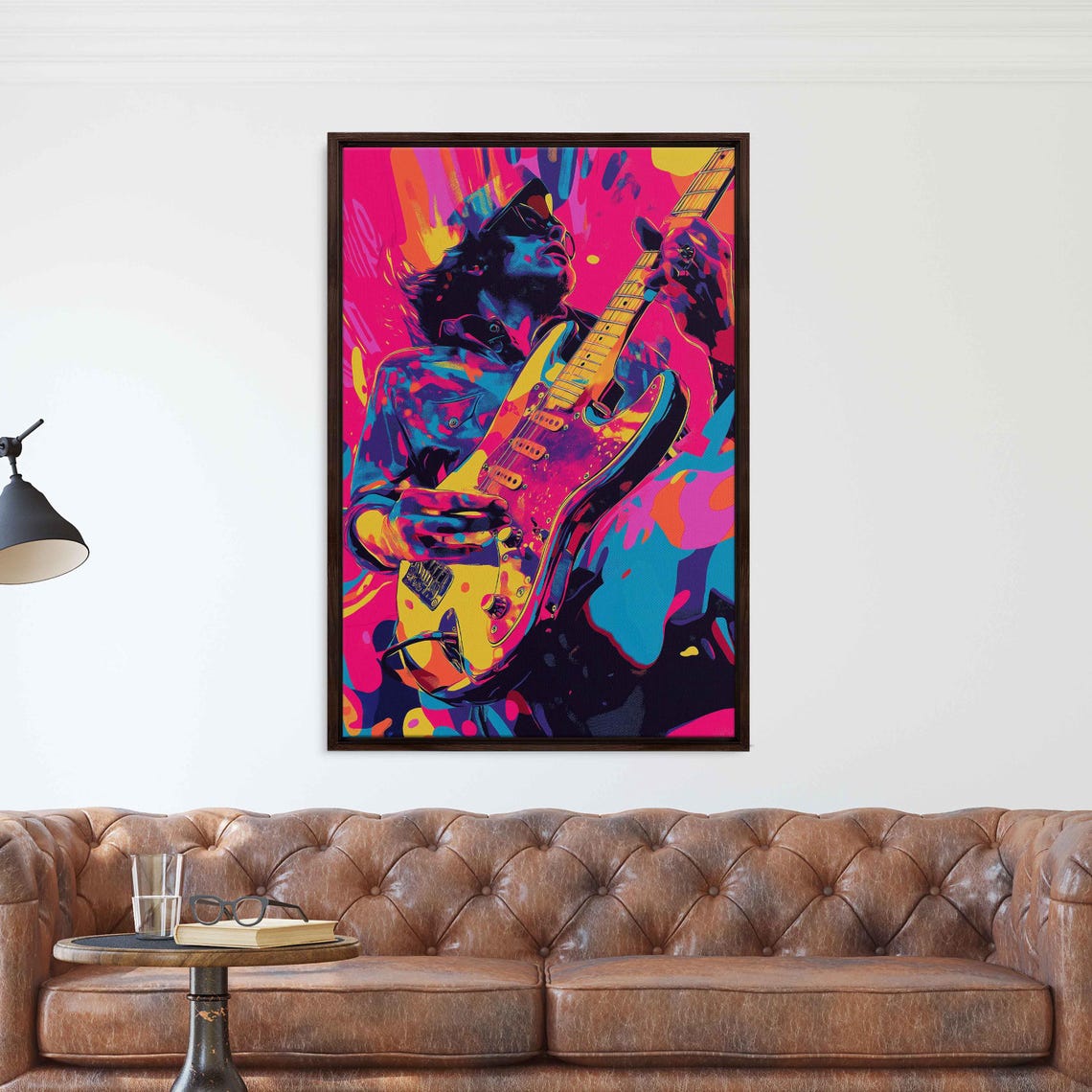 Pop Art Electric Guitarist Neon Concert Energy Modern Poster - Image 3