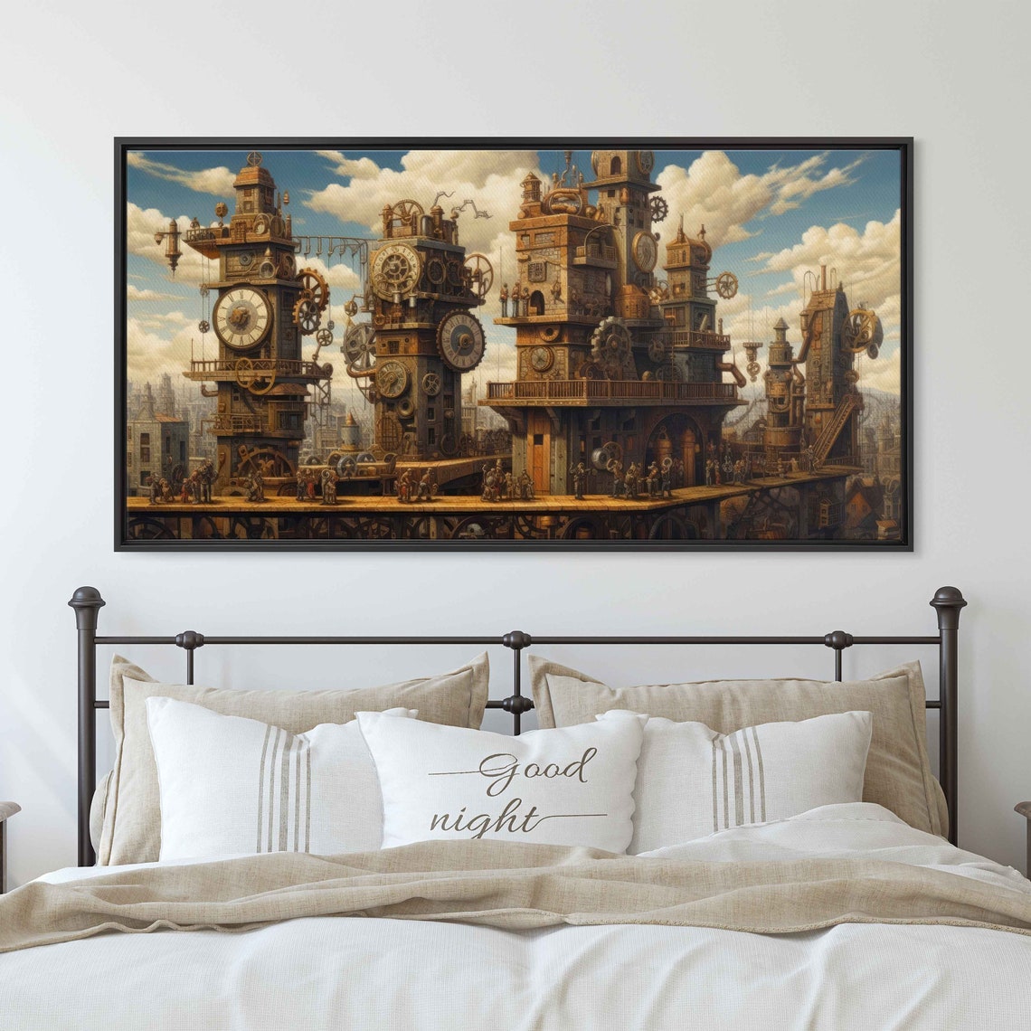 Victorian Steampunk Cityscape Clock Towers Gears Fantasy Poster - Image 3