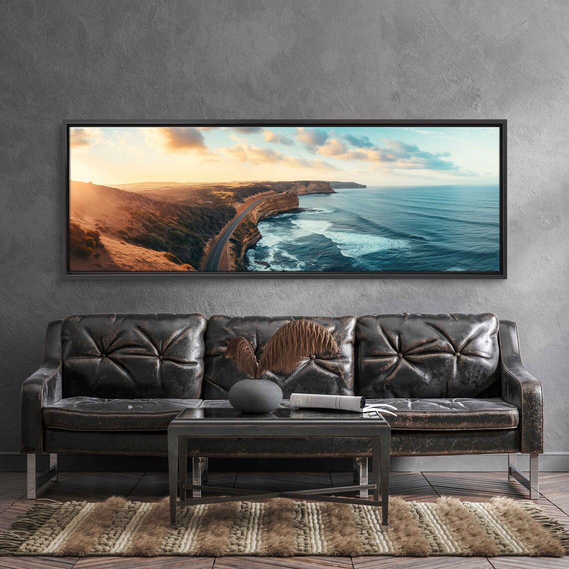 Great Ocean Road Australia Cliffside Coastline Golden Hour Sunset Travel Poster - Image 3