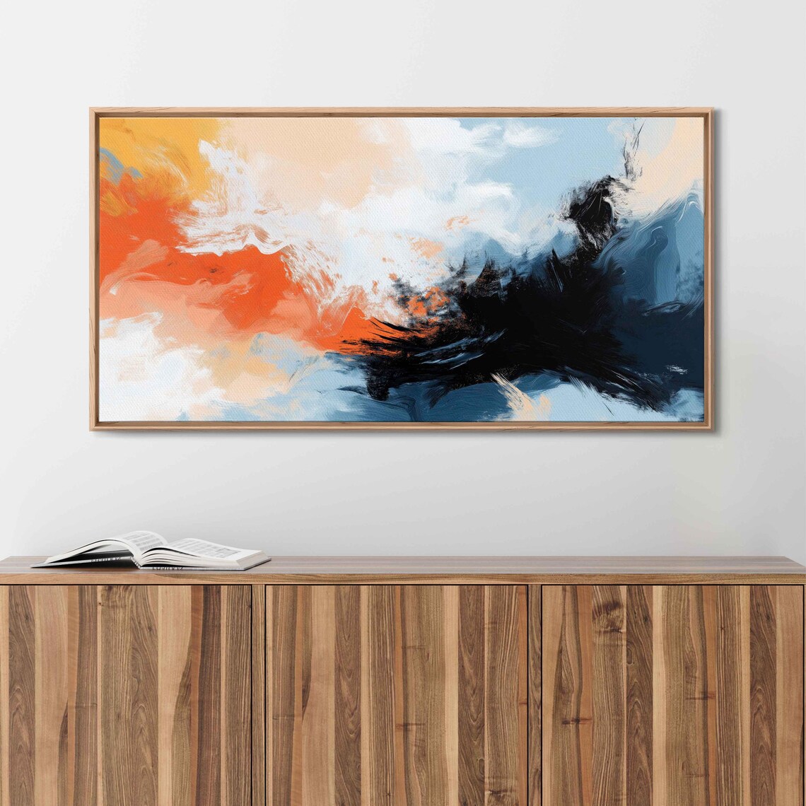 Abstract Orange And Blue Composition Art Print