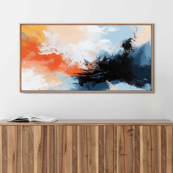 Abstract Orange And Blue Composition Art Print