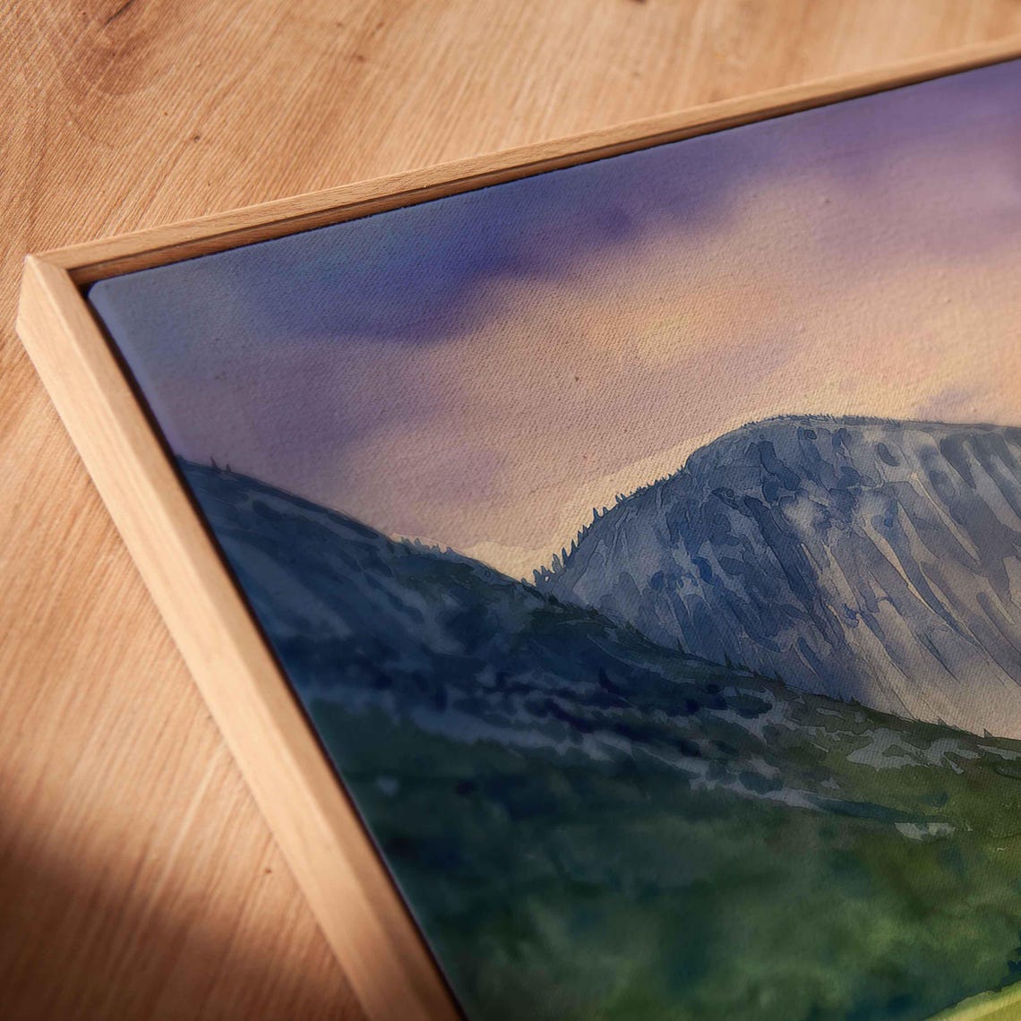 Yosemite National Park Sunset Wall Art Print Serene Watercolor Landscape - Image 2