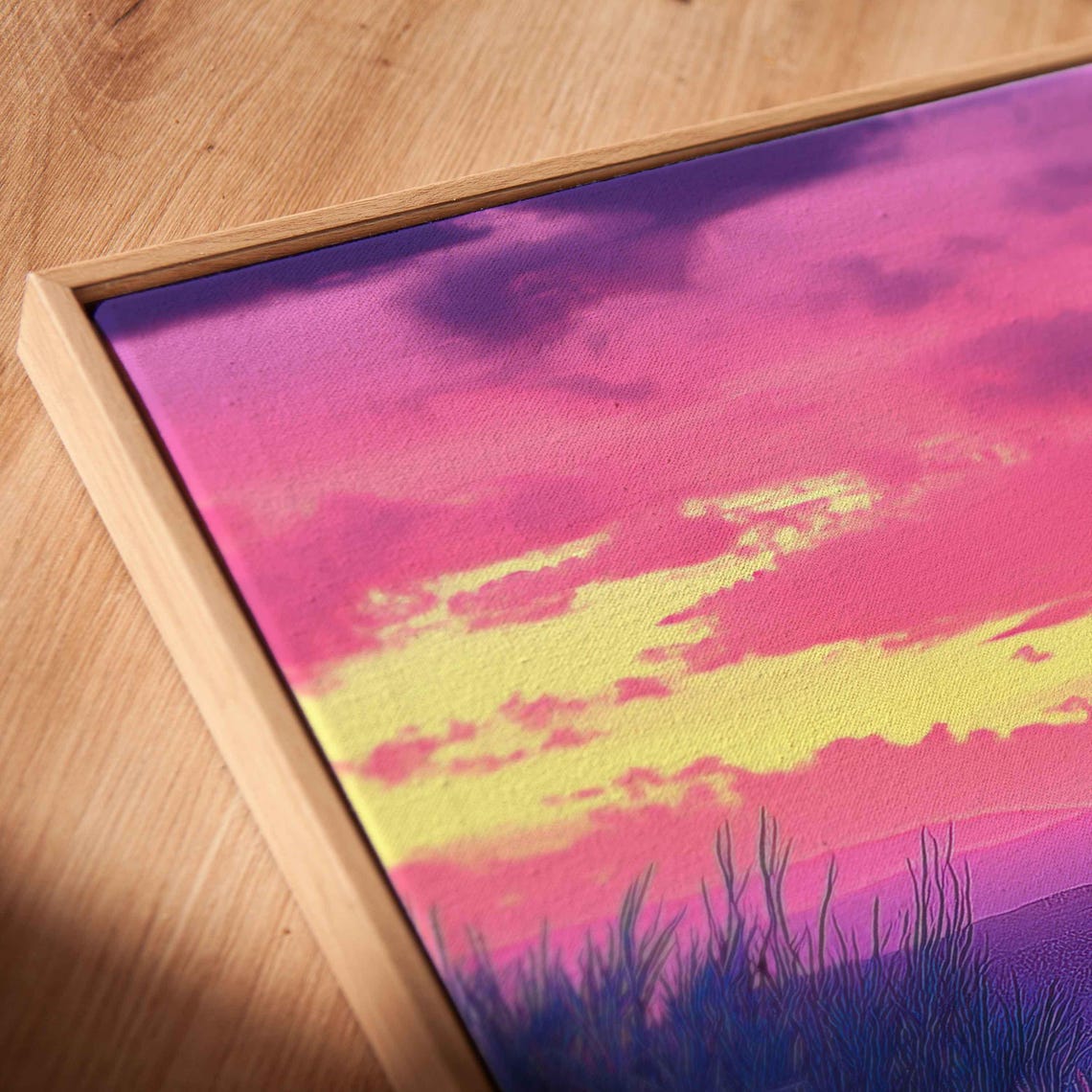 Agave Plant at Dusk Beneath Vibrant Pink Purple Desert Sky Poster - Image 2
