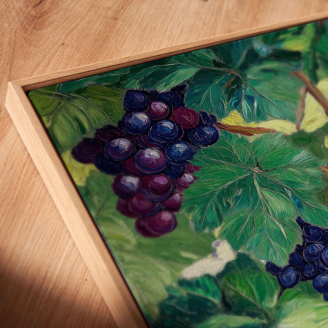 Purple Grapes Grapevines Lush Leaves Vintage Botanical Kitchen Poster - Image 2