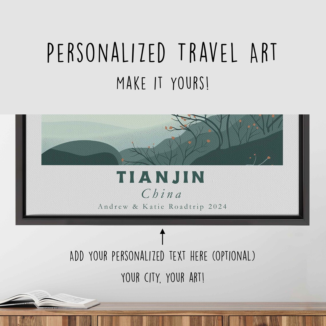Tianjin China Lighthouse Island Sea Sailboat Minimal Art Travel Poster - Image 4