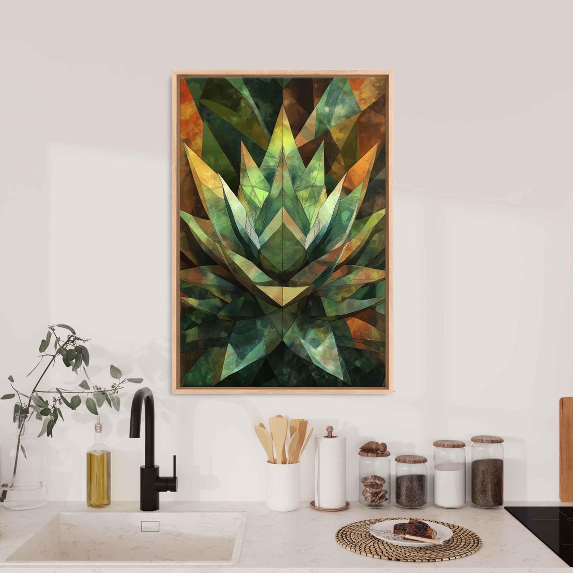 Agave Plant In Bloom Wall Art Print Intricate Geometric Patterns Modern Art - Image 3
