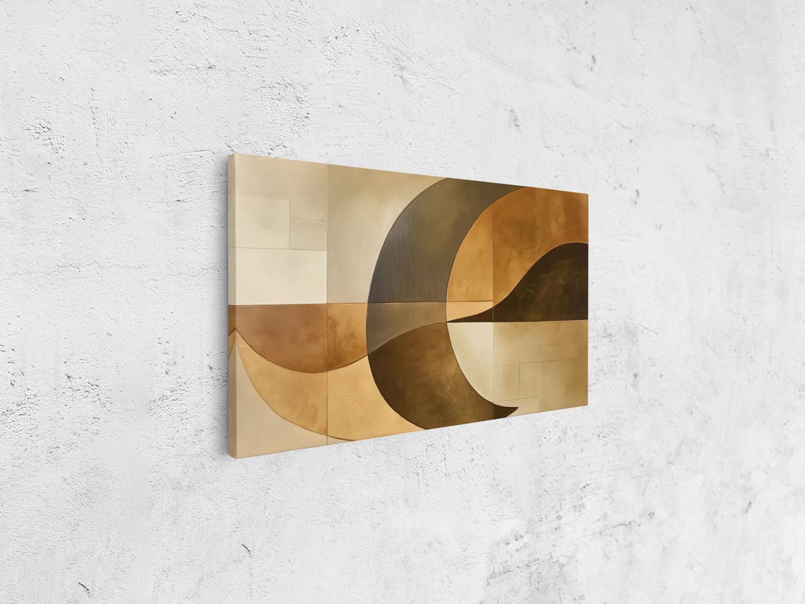 Abstract Design In Warm Neutrals Wall Art Print - Image 4