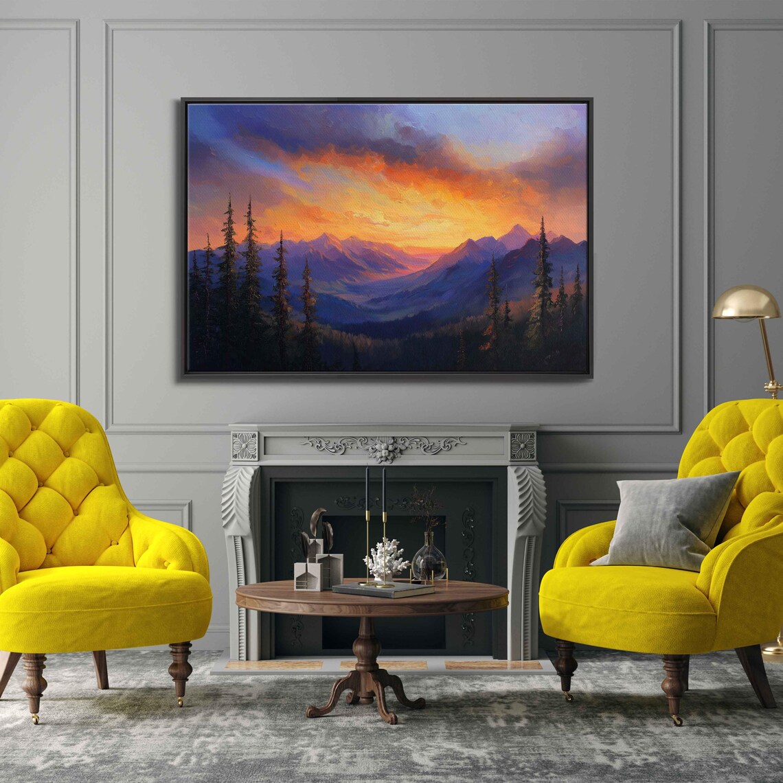 Rocky Mountains Sunset Art Print, Adventure - Image 3