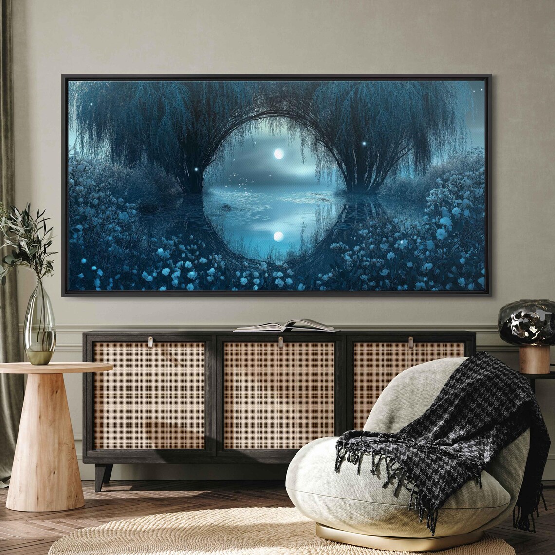 Whispering Willows Around Mirror Lake Art Print