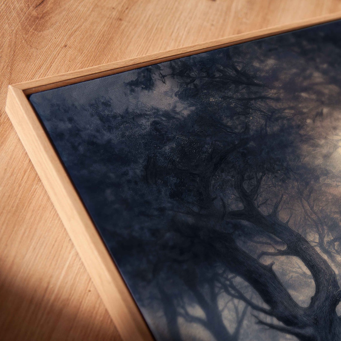 Haunted Moonlit Forest Dense Canopy Ghostly Path Spooky Wall Art - Image 2