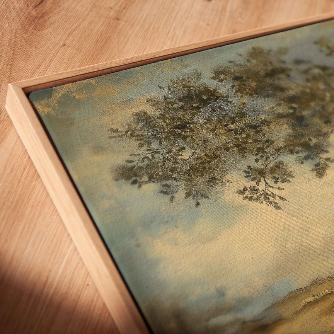 Tree Of Life Twisted Trunk Roots Earth Toned Panoramic Painting Poster - Image 2