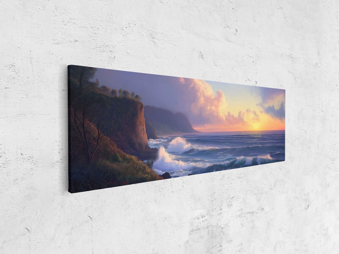 Dramatic Cliffside Ocean View, Vibrant Sunset - Image 4