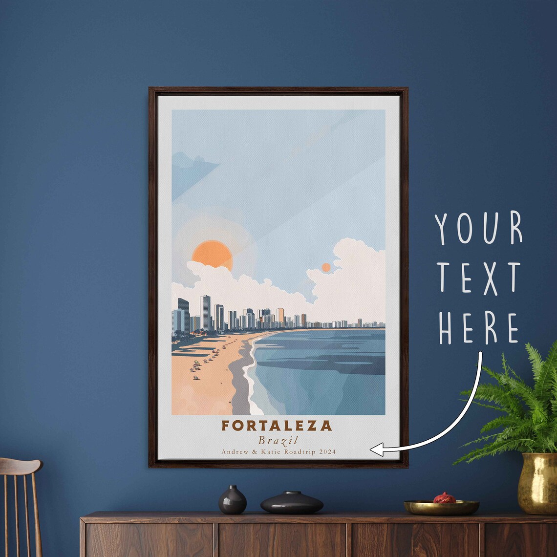 Fortaleza Brazil Beachfront City Skyline Sunset Coast Travel Poster - Image 3