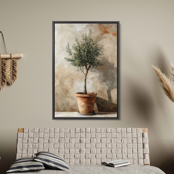 Olive Tree In Clay Pot Art Print, Nature Decor