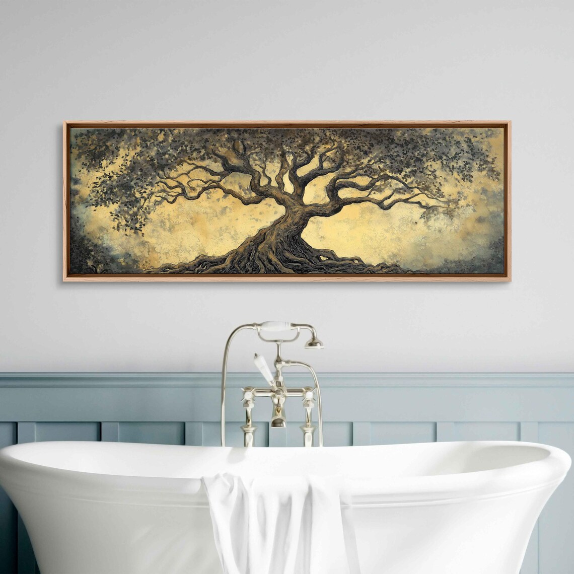 Ancient Tree Of Life Gnarled Roots Golden Textured Painting Art Poster