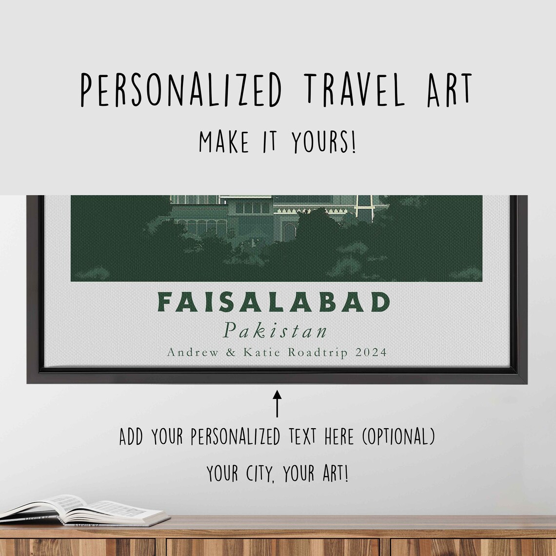 Faisalabad Pakistan Mosque Minarets Misty Sunrise Travel Poster - Image 4
