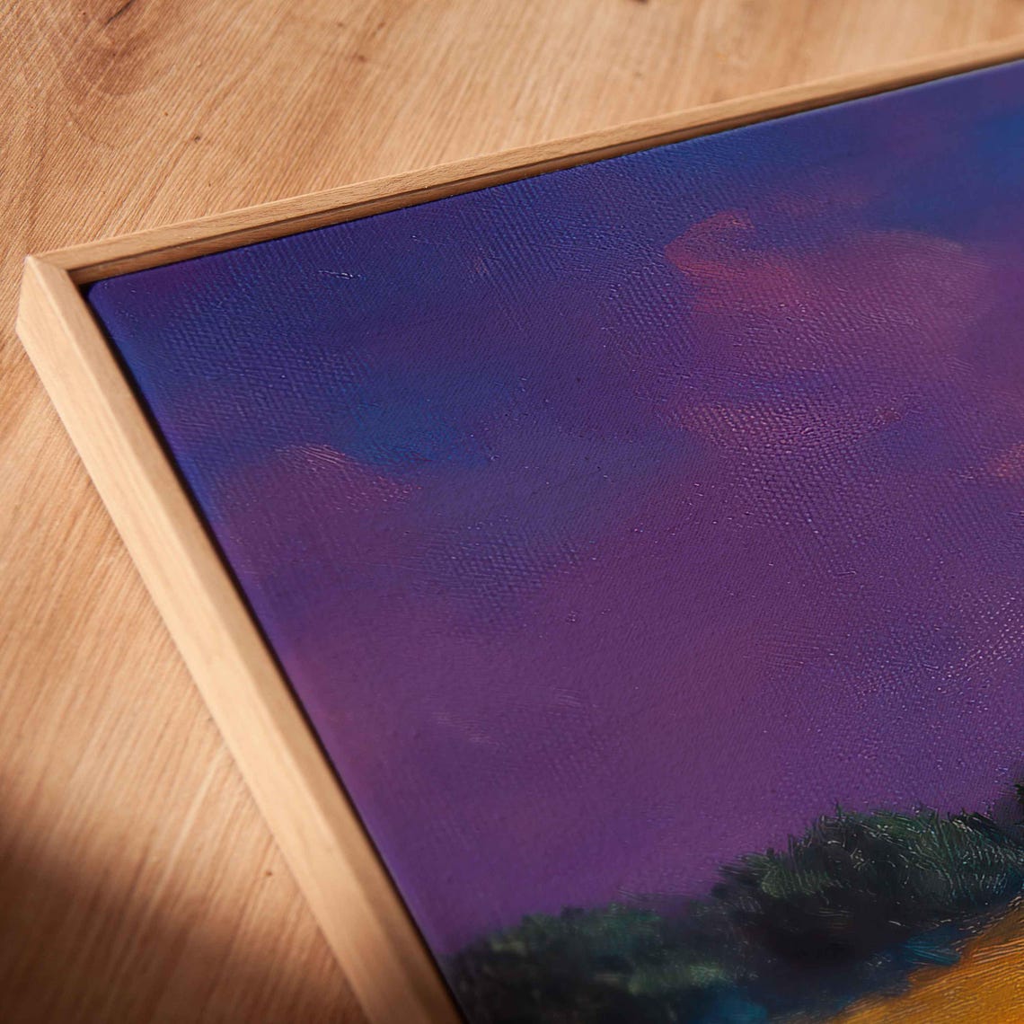 Peaceful Countryside Landscape Wall Art Print Colorful Dusk Sky Golden Fields Tranquility - Image 2