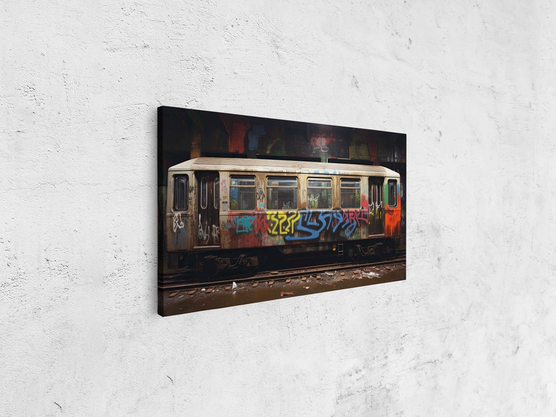 Graffiti Covered Subway Train Colorful Vibrant Street Art Print - Image 4