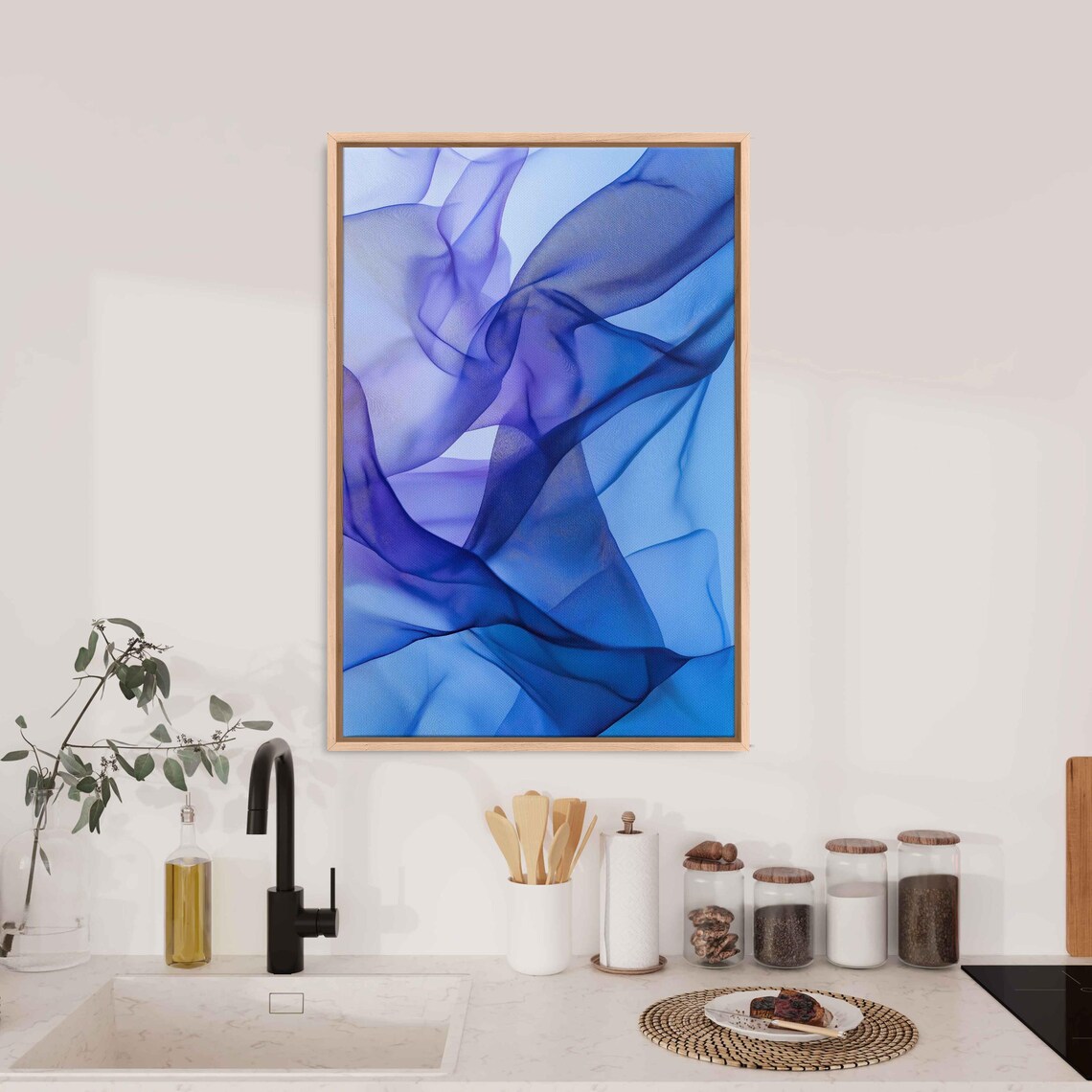 Ethereal Blue And Purple Abstract, Serene Composition