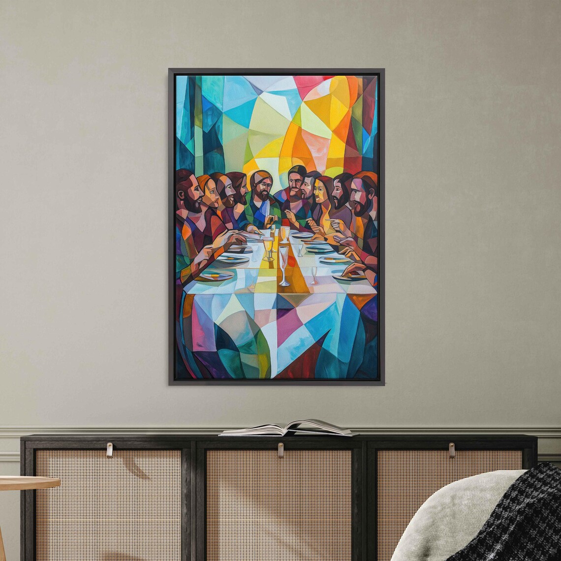 Dynamic Last Supper - Modern Cubism Inspired Art Print