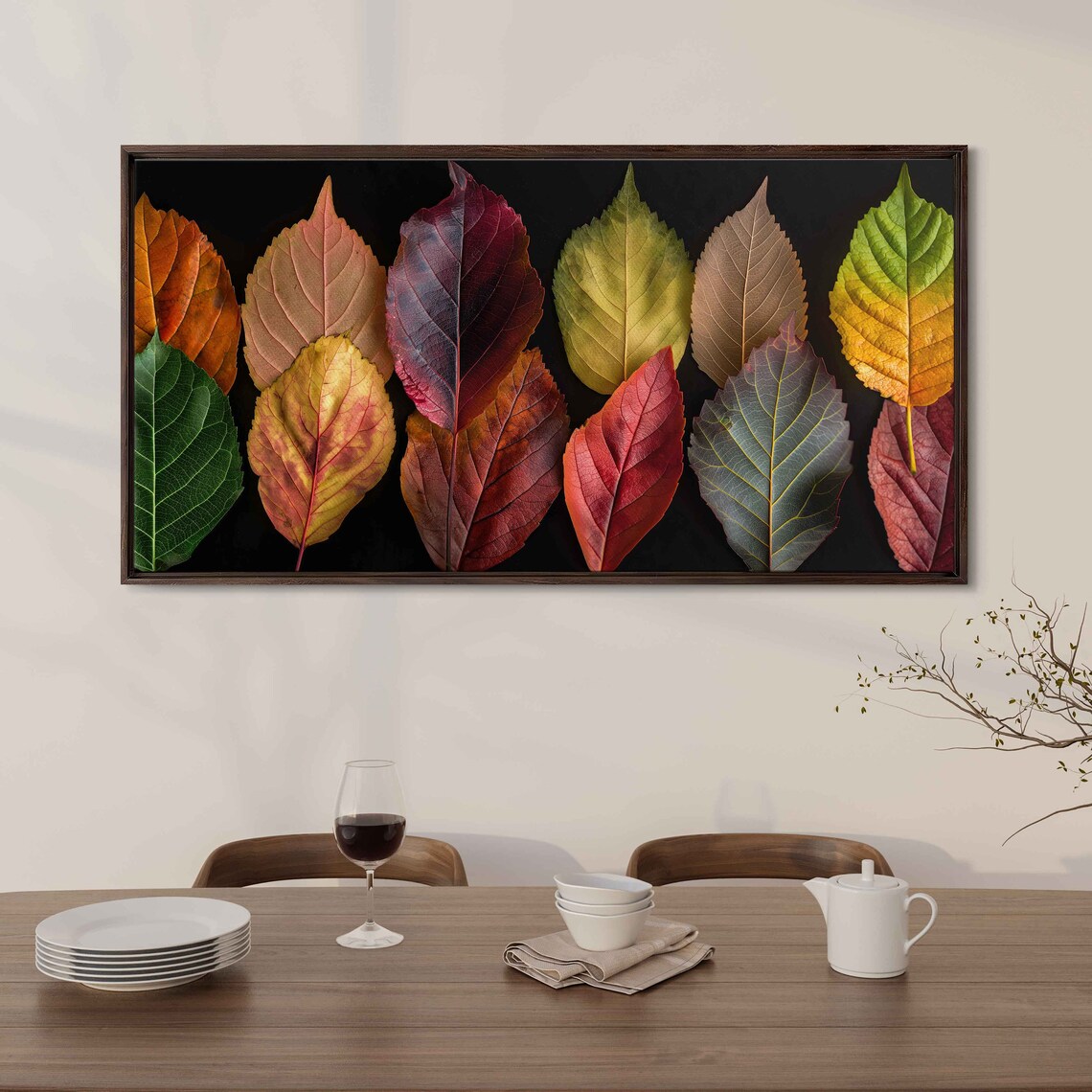 Autumn Leaves Spectrum Color Gradient Arrangement Botanical Wall Art