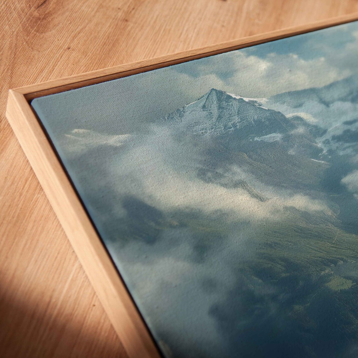 Mountain Hut Viewing Snow Mountain Range Wall Art Print Ready To Hang - Image 3