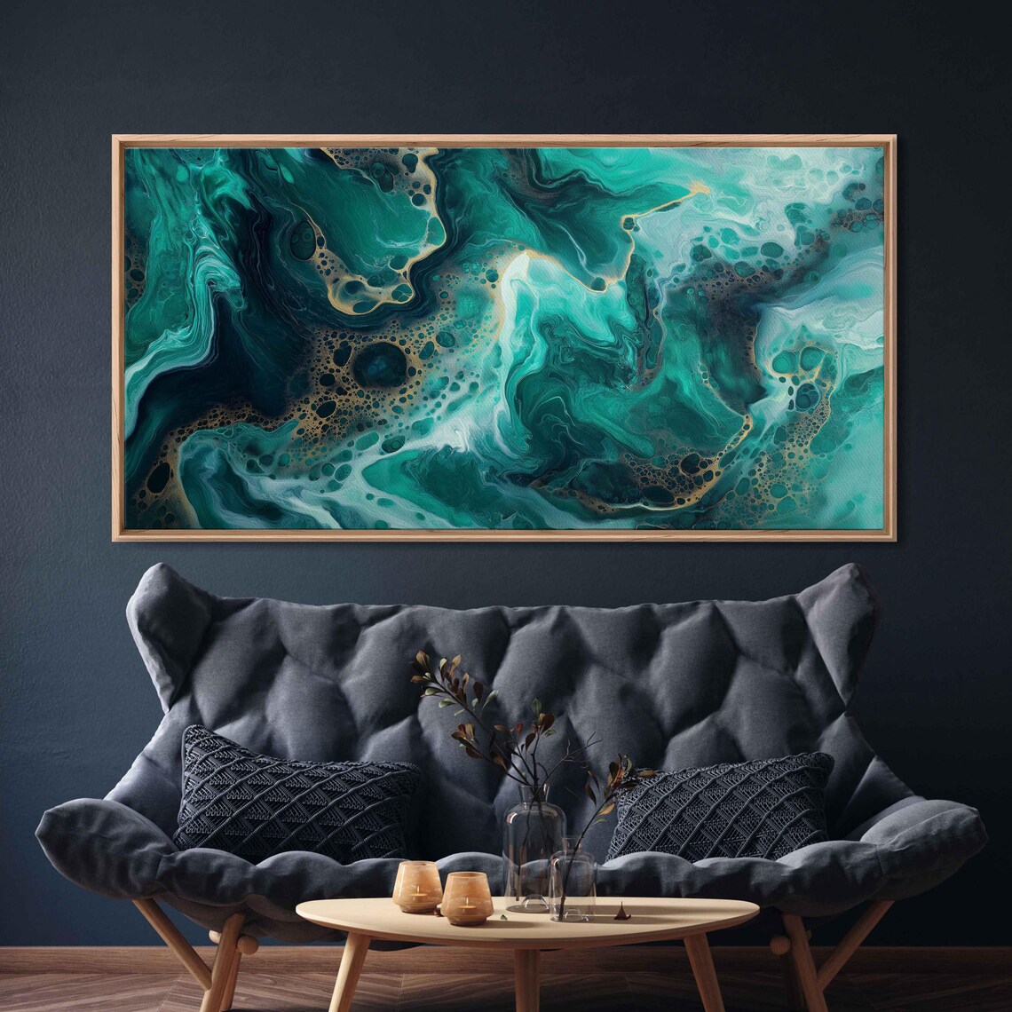 Opulent Abstract Art, Rich Jewel Tones - Image 3