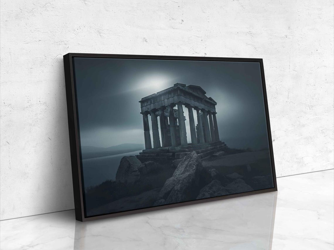 Ancient Greek Temple Ruins Wall Art Print Dramatic Sky Greek Mythology Stone Building Ready To Hang - Image 4