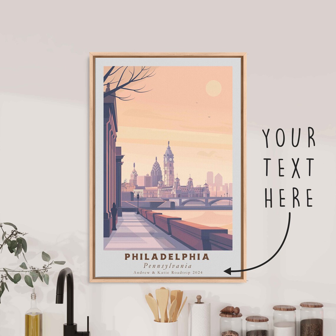 Philadelphia Pennsylvania City Hall River Bridge Travel Poster - Image 3
