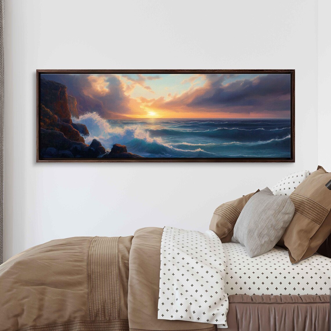 Dramatic Cliffside Ocean View Art Print, Sunset - Image 3