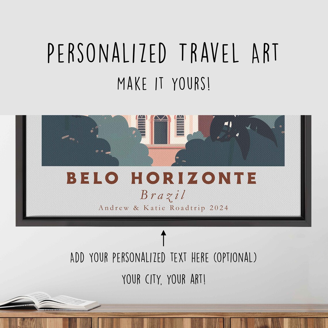Belo Horizonte Brazil Colonial Church City Skyline Travel Poster - Image 4