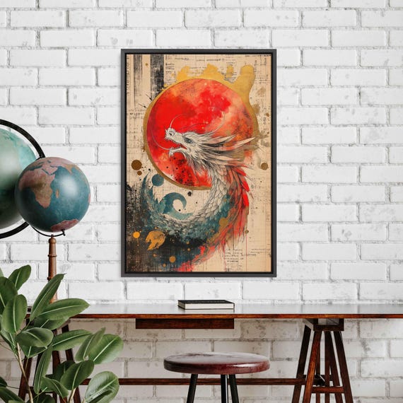 Celestial Dragon Constellation Art Print, Surreal