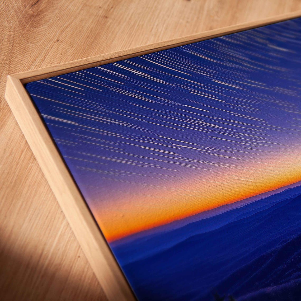 Star Trails Circling Above Mountains At Blue Hour Dusk Poster - Image 2