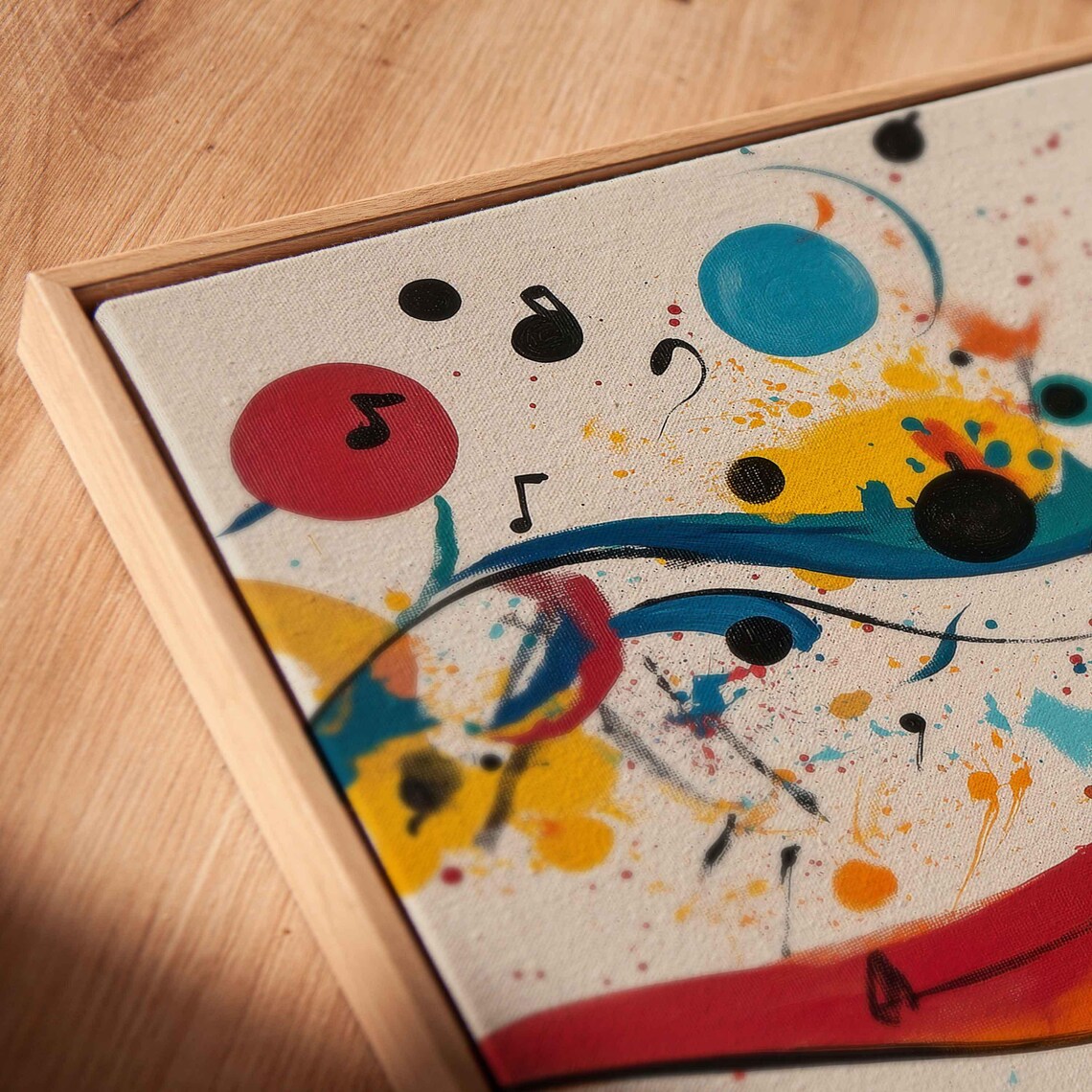 Colorful Abstract Music Notes Flowing Sound Waves Vibrant Modern Wall Art Poster - Image 2