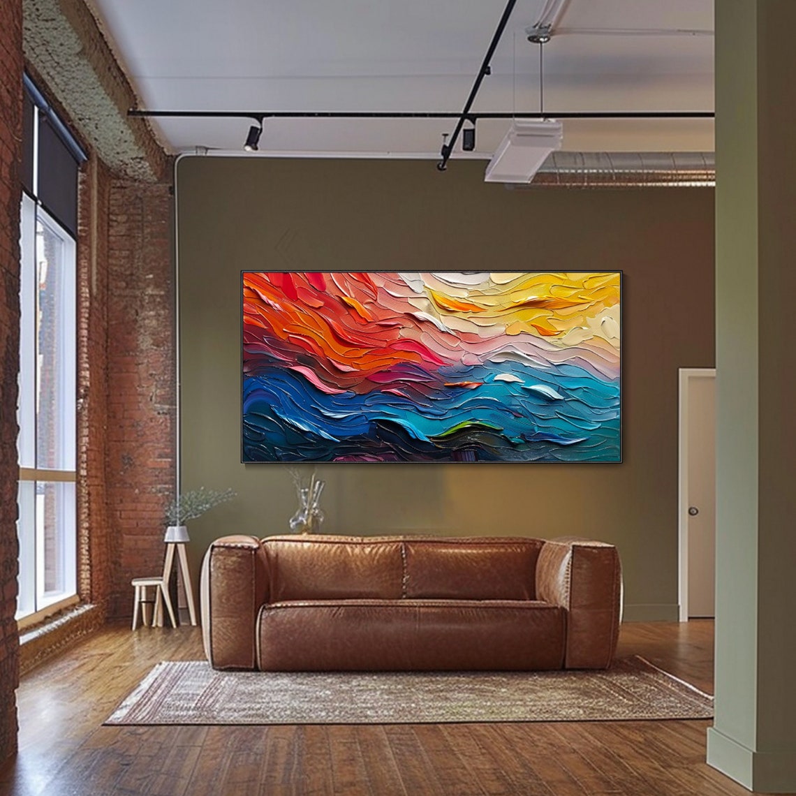 Abstract Oil Painting Floral Art Colourful Floral Painting On Stunning Oil Painting Landscape Painting Living Room Wall Artmordernart - Image 3