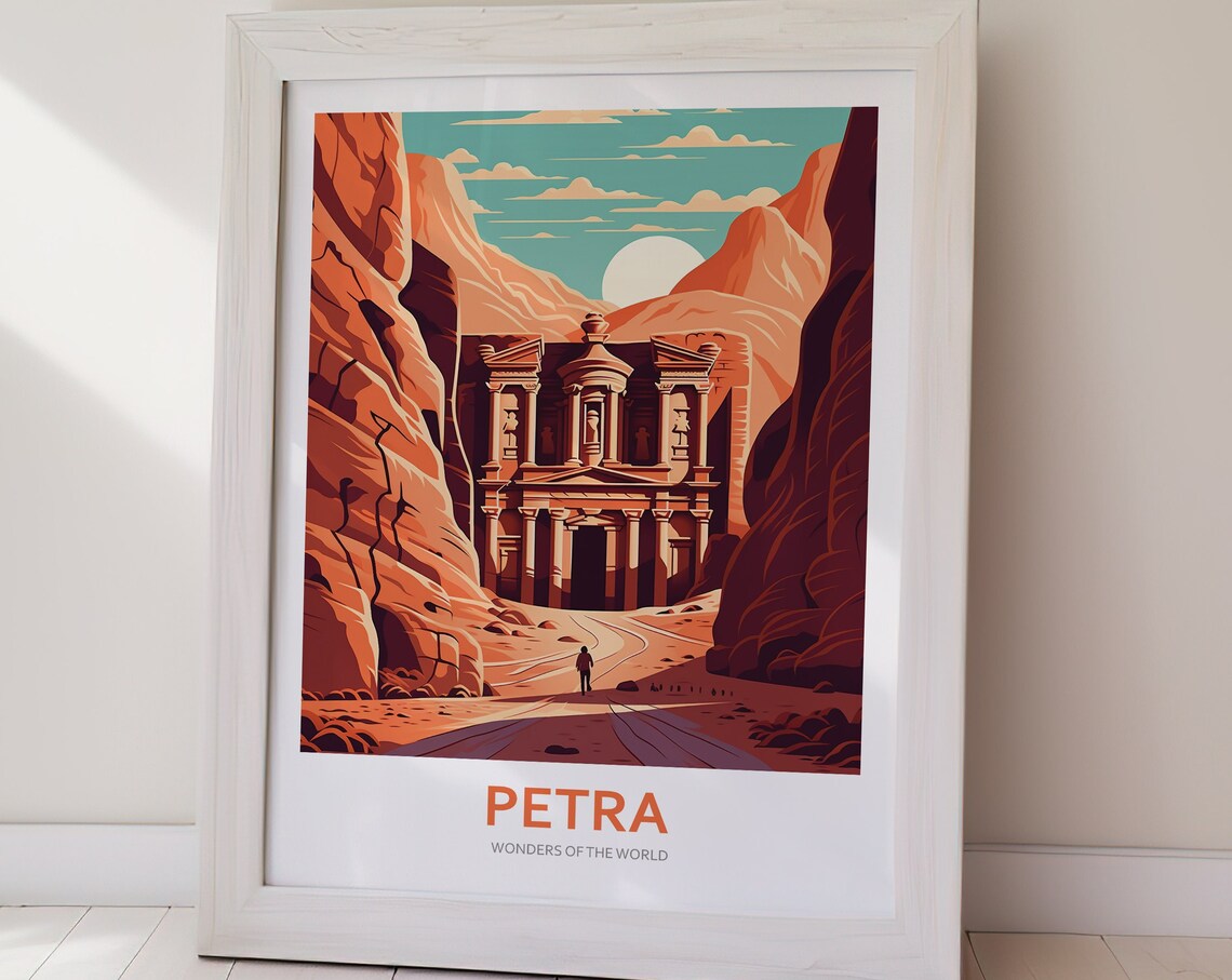 Petra Jordan Desert Canyon Sunset Wonders of the World Poster - Image 2
