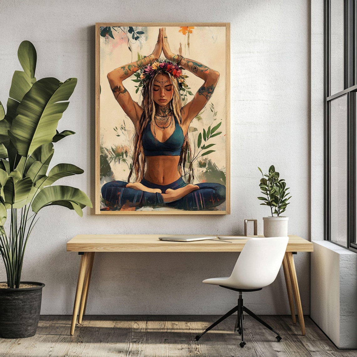 Boho Yoga Art Print, Mindful Meditation Decor - Image 3