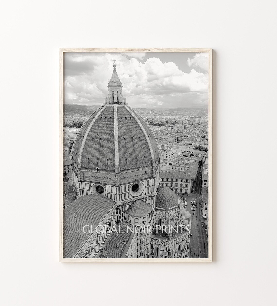 Florence Duomo Cathedral Travel Poster, Black White - Image 2