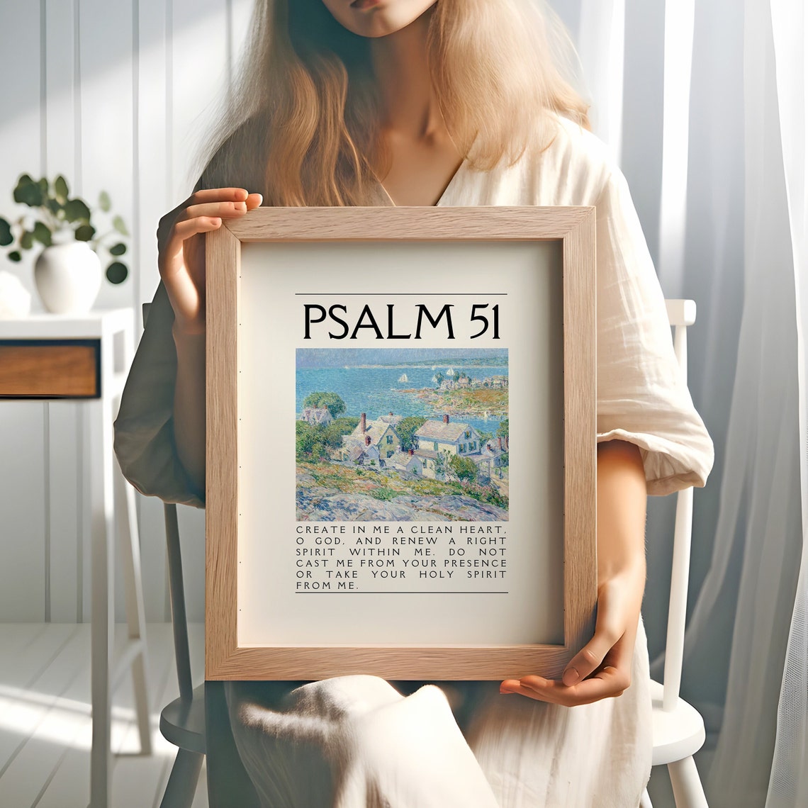 Psalm 51 Create in Me a Clean Heart Harbor Village Art Poster - Image 3