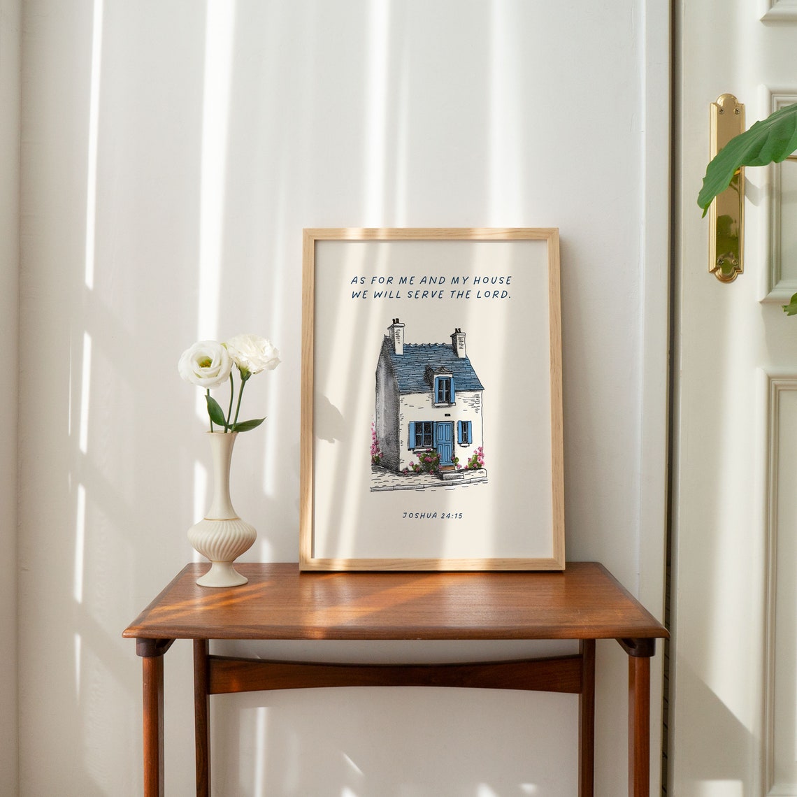 As For Me And My House We Will Serve The Lord Cottage Art Poster - Image 3