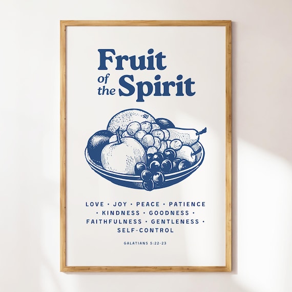 Fruit of the Spirit Galatians 5:22-23 Vintage Fruit Bowl Poster