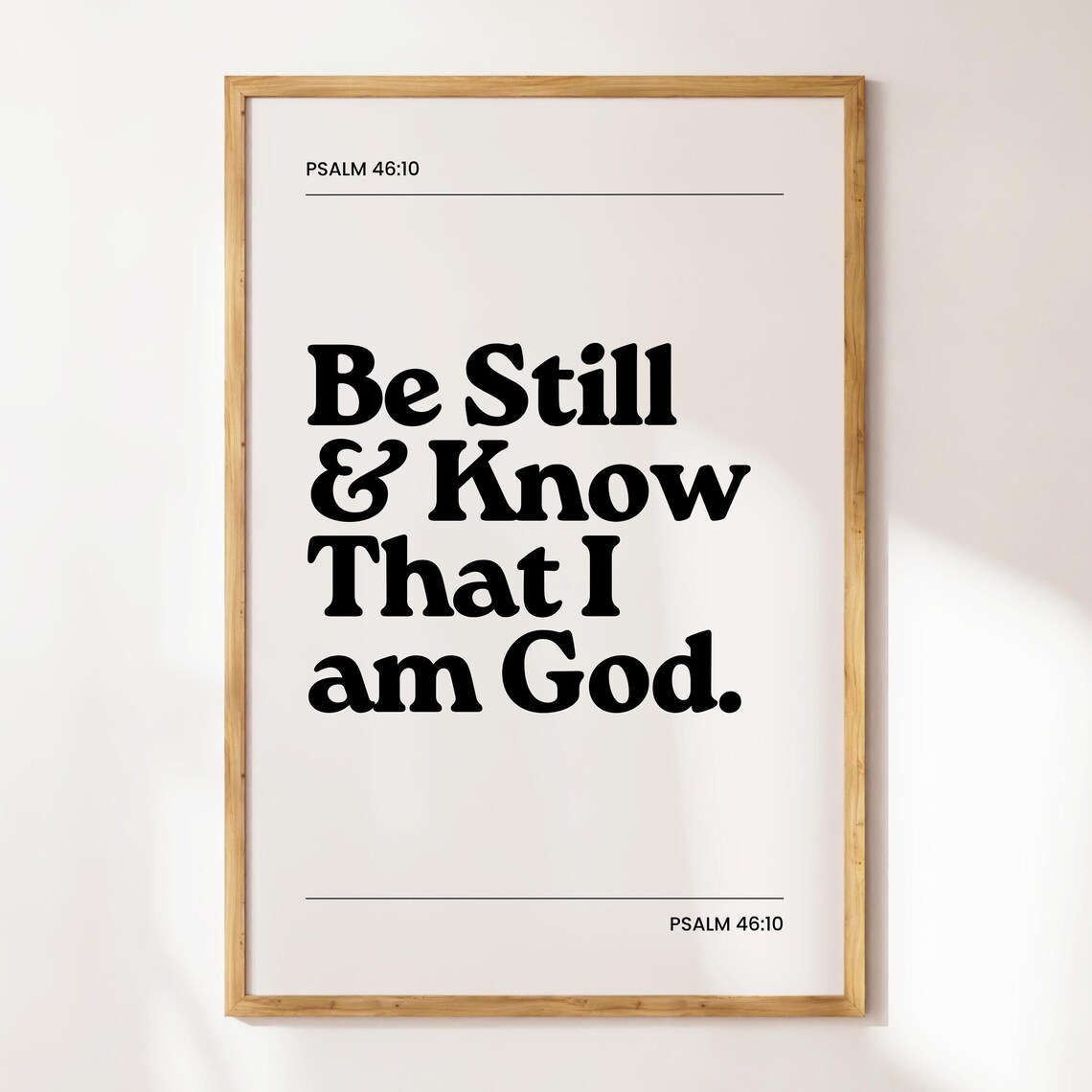 Be Still And Know That I Am God Psalm 46 10 Bold Retro Typography Poster - Image 2