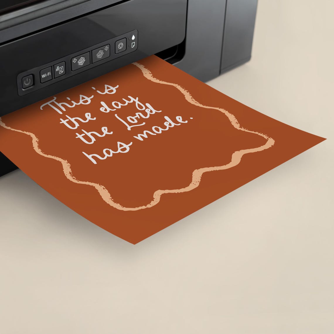 This Is The Day The Lord Has Made Burnt Orange Rustic Script Poster - Image 4
