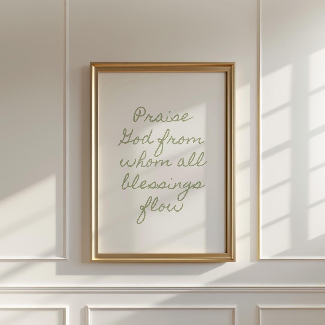 Praise God from Whom All Blessings Flow Sage Green Script Poster - Image 3