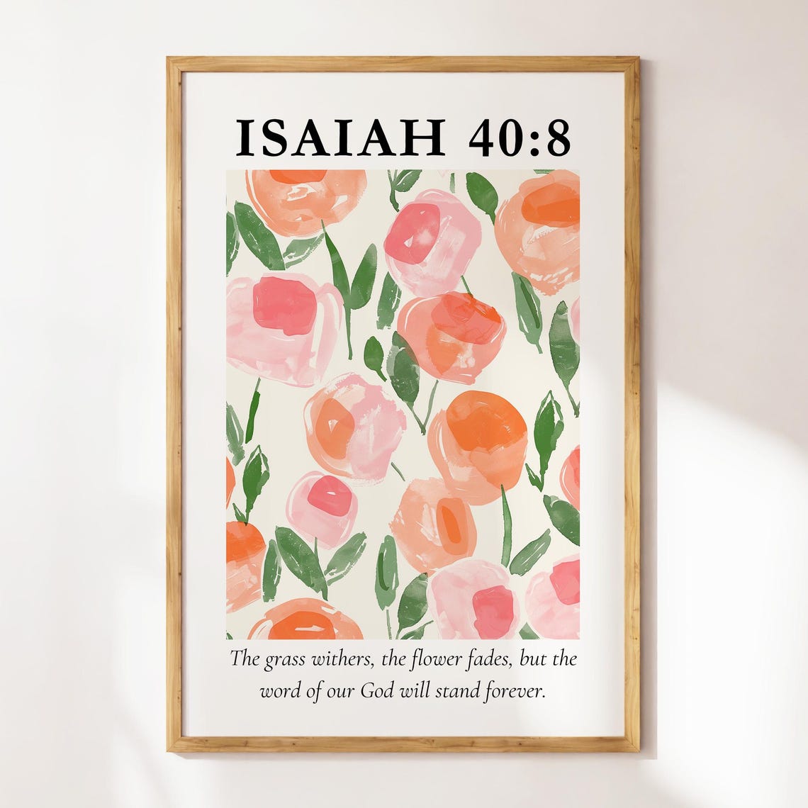 Isaiah 40 Christian Wall Art William Morris Floral Pattern Wall Art Bible Verse Wall Art Trendy Apartment Decor
