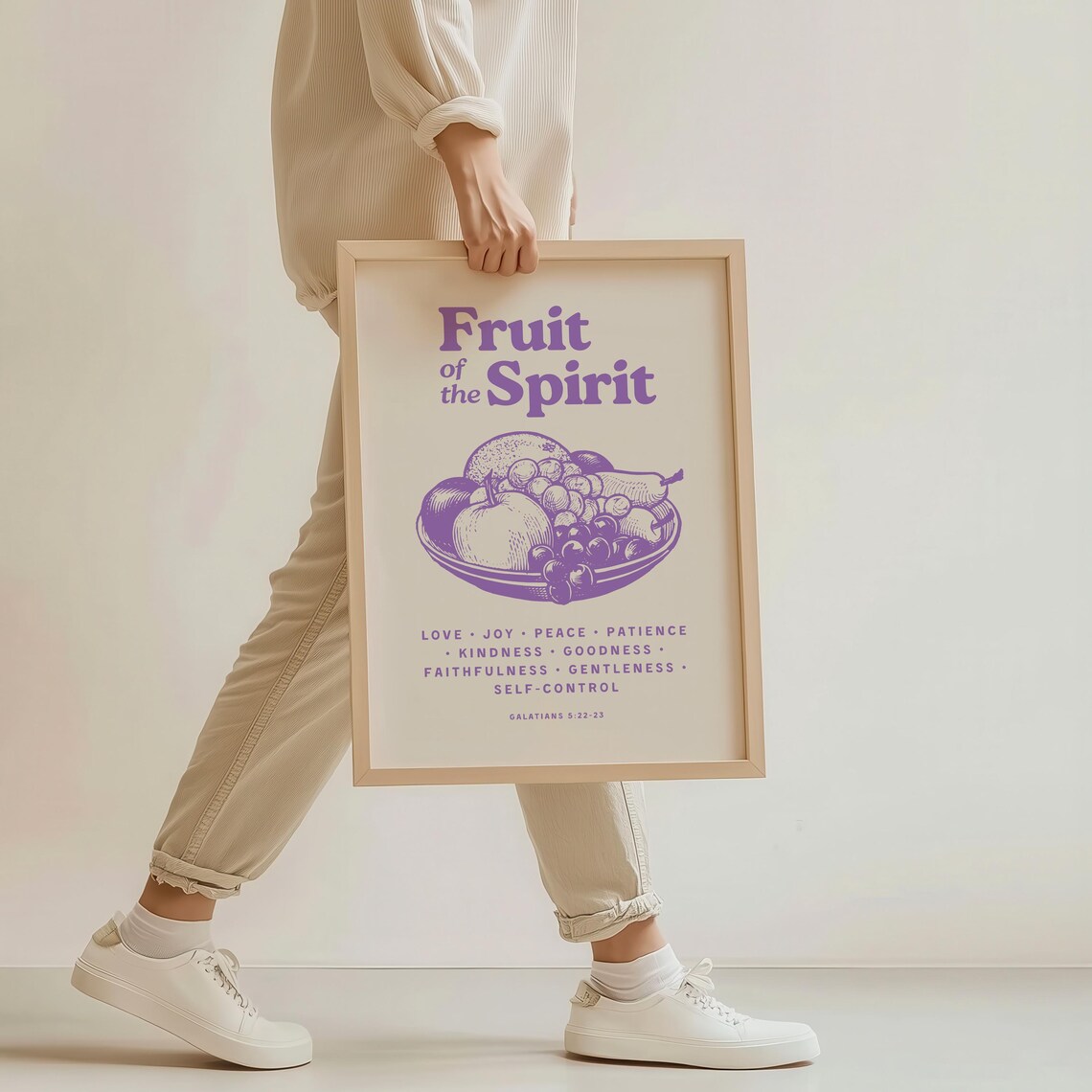Fruit of the Spirit Galatians 5:22-23 Purple Fruit Bowl Poster - Image 4