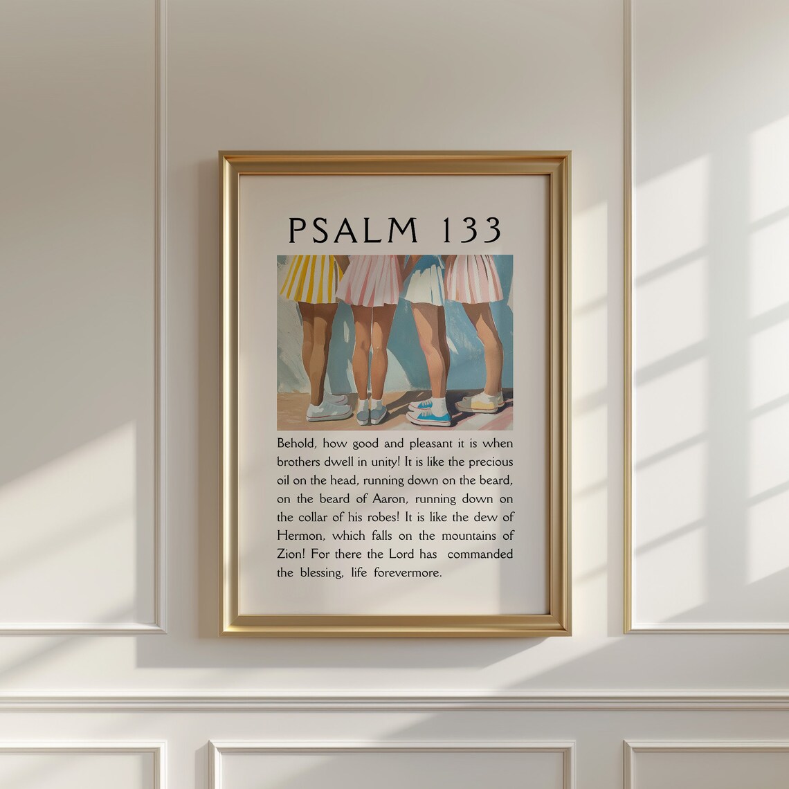 Psalm 133 Friendship Unity Painting Striped Skirt Girls Poster - Image 3