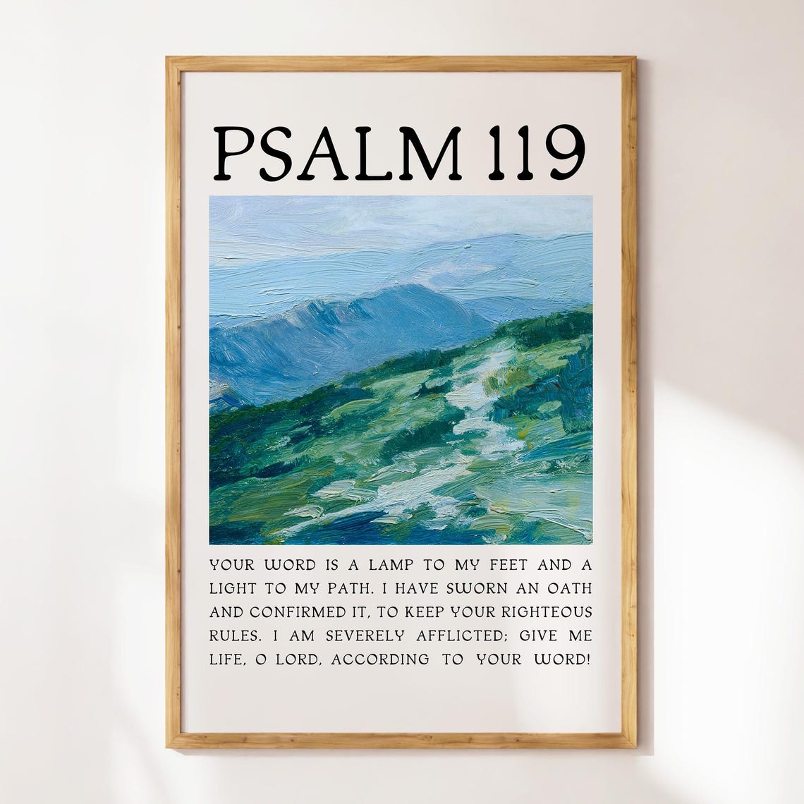 Psalm 119 Your Word Is a Lamp Mountain Landscape Verse Poster - Image 3