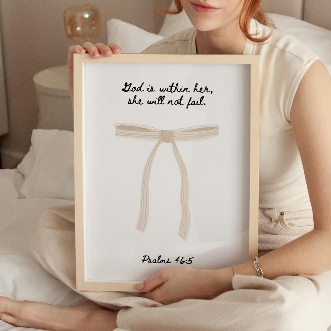 God Is Within Her She Will Not Fail Psalms 46:5 Bow Art Poster - Image 4